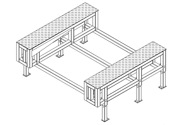 Free-standing Steel Frame With 2 Sidewalks | Inkema